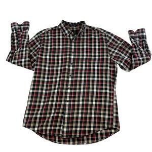 Pendleton Men Button Down Shirt Cotton Wool Canterbury Plaid L Dark‎ Academia